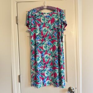 NWT Pappagallo Tropical Floral Print Dress Women Size XL